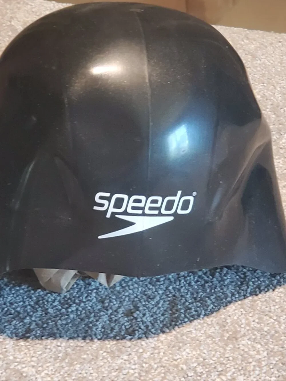 Speedo Aqua-V Race Black Adult Lg Training Silicone Swim Cap + Speedo Goggles